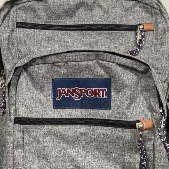 JanSport Cool Student Grey Letterman Poly One Size Backpack - Picture 3 of 12